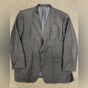 Faconnable Made in Italy Vintage 3-Button Check Print Wool Jacket Size 50‎ L